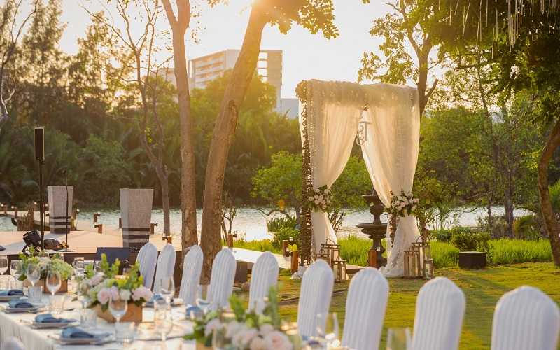đám cười ngoài trời vào mùa hè