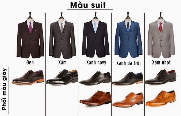 phối màu giày và vest