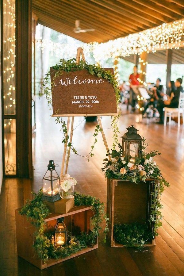 Bảng đón khách của tiệc cưới phong cách Rustic Marry