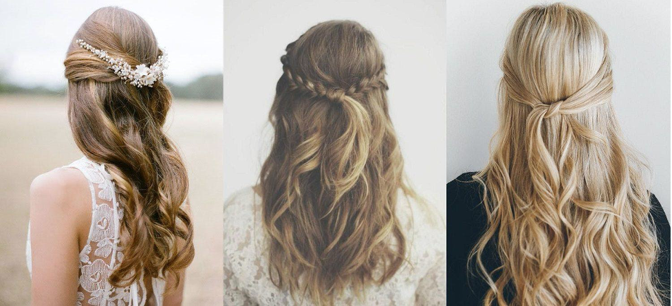 half-tied wedding hair