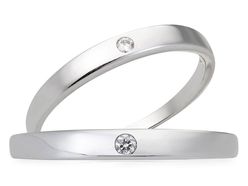 Bộ nhẫn cưới PNJ chung đôi vàng trắng 14K đính kim cương - Vàng bạc đá quý Phú Nhuận - PNJ