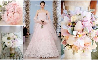 Hoa cưới cầm tay dành cho áo cưới màu - Blog Marry