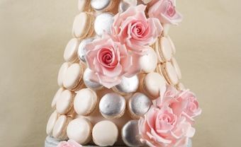 Bánh cưới màu hồng kết hợp mới macaron - Blog Marry