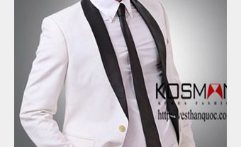 Vest cưới trắng một nút cài với cổ áo đen cách điệu - Blog Marry
