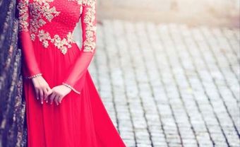Áo dài cưới đỏ đính họa tiết sang trọng - Blog Marry