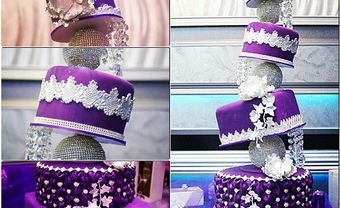 Bánh cưới màu tím thiết kế lạ mắt với quả cầu - Blog Marry