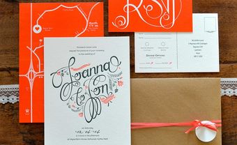 Thiệp cưới đẹp màu cam neon sáng chói - Blog Marry