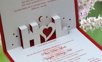 Thiệp cưới đẹp màu đỏ phong cách chữ nổi 3D - Blog Marry