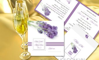 Thiệp cưới đẹp màu tím in hình hoa oải hương - Blog Marry