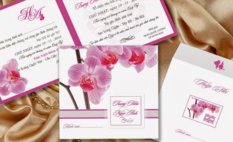 Thiệp cưới đẹp màu tím hình hoa phong lan - Blog Marry