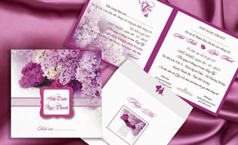 Thiệp cưới đẹp màu tím in hoa trang nhã - Blog Marry