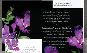 Thiệp cưới đẹp màu đen in hoa nghệ thuật - Blog Marry