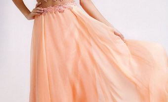 Váy phù dâu màu cam áo rời, váy dài - Blog Marry