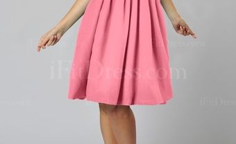 Váy phụ dâu lệch vai màu hồng - Blog Marry