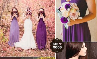 Váy phụ dâu màu tím và cách kết hợp màu sắc - Blog Marry