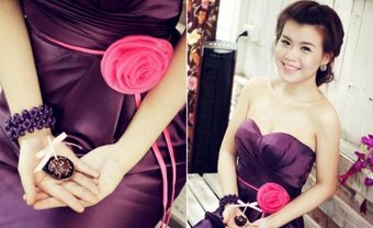 Váy phụ dâu màu tím than, cúp ngực  - Blog Marry