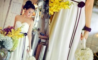 Váy phụ dâu cúp ngực có thắt lưng hoa mảnh - Blog Marry