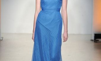 Váy phụ dâu màu xanh dương dáng dài - Blog Marry