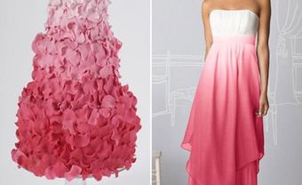Áo cưới màu hồng ombre hai tầng - Blog Marry