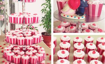 Bánh cưới cupcake màu hồng trắng ngọt ngào - Blog Marry