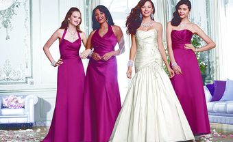 Váy phụ dâu màu tím nhiều kiểu phối hợp - Blog Marry