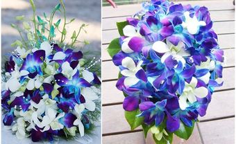 Hoa cưới trang trí màu xanh tím kết từ hoa lan - Blog Marry