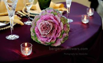 Hoa trang trí tiệc cưới độc đáo với hoa bắp cải tím - Blog Marry