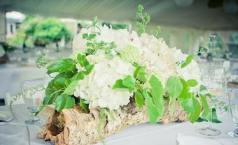 Hoa trang trí tiệc cưới sáng tạo với lọ cắm bằng vỏ cây - Blog Marry