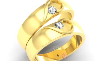 Nhẫn cưới vàng đính đá ghép hình trái tim - Blog Marry