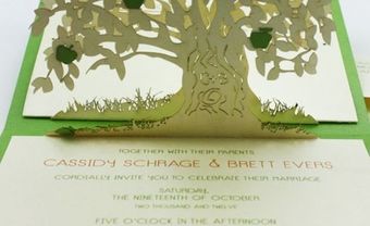 Thiệp cưới đẹp màu xanh lá in nỗi 3D độc đáo  - Blog Marry