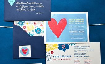 Thiệp cưới dễ thương màu xanh Navy - Blog Marry