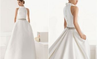 Váy cưới vải trơn kèm đai lưng - Blog Marry