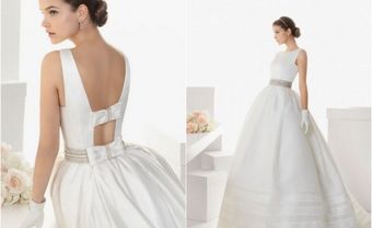 Váy cưới trắng xòe đính nơ lưng - Blog Marry