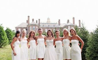 Váy phụ dâu trắng ngắn kiểu dáng trẻ trung - Blog Marry