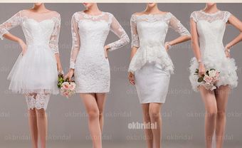Váy phụ dâu trắng ngắn, kiểu dáng đa dạng  - Blog Marry