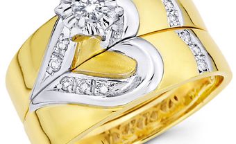 Nhẫn cưới vàng ghép hình trái tim kết hạt đá tinh xảo - Blog Marry