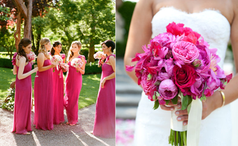 Váy phụ dâu màu hồng tím Sangria ấn tượng - Blog Marry