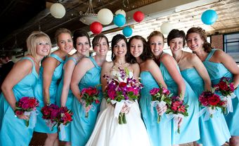 Váy phụ dâu ngắn màu xanh tiffany - Blog Marry