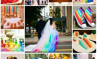 Theme cưới màu cầu vồng rực rỡ và nổi bật - Blog Marry