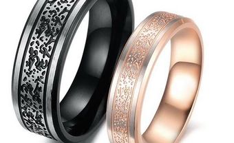 Nhẫn cưới hợp kim cao cấp màu đen và hồng độc đáo - Blog Marry