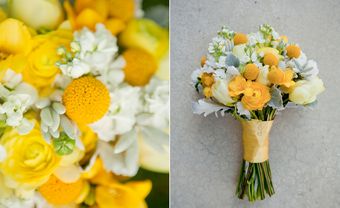 Hoa cưới cầm tay màu vàng chủ đề nắng xuân - Blog Marry