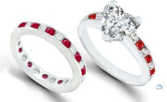 Nhẫn cưới vàng trắng đính đá ruby sang trọng - Blog Marry