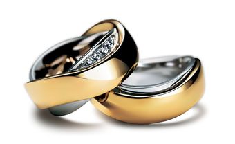 Nhẫn cưới vàng uốn lượn kết hợp vàng trắng tinh tế - Blog Marry