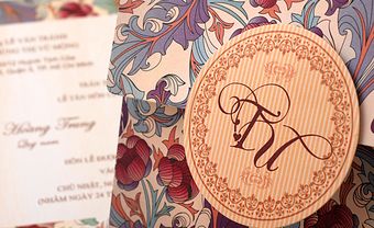 Thiệp cưới đẹp hoa văn cổ điển phong cách retro - Blog Marry