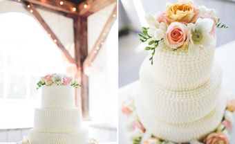 Bánh cưới đẹp 3 tầng xoắn ốc trang trí hoa lãng mạn - Blog Marry