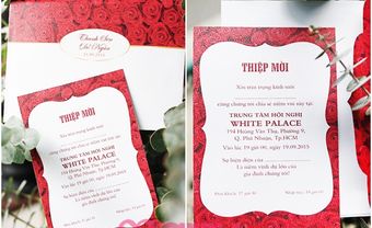 Thiệp cưới đẹp màu đỏ họa tiết hoa hồng cổ điển - Blog Marry