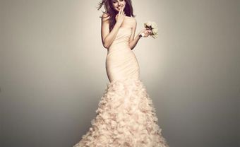 Váy cưới đẹp đuôi cá màu kem cúp ngực - Blog Marry