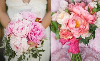 Hoa cưới cầm tay kết từ hoa mẫu đơn hồng đủ sắc - Blog Marry