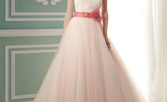 Váy cưới cô dâu cúp ngực hồng phấn - Blog Marry