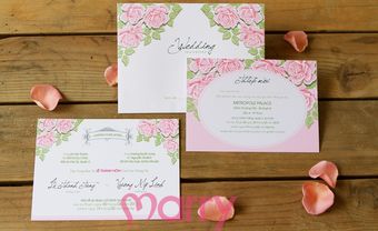 Thiệp cưới đẹp hoa hồng phấn phong cách vintage - Blog Marry